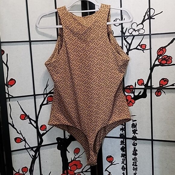 Fendi x Skims High Neck Logo Bodysuit - Picture 5 of 8